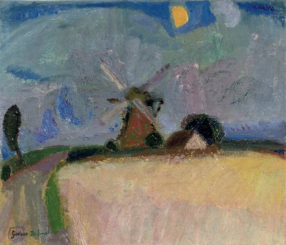 Un mulino a vento in un paesaggio - het gooi - 1916