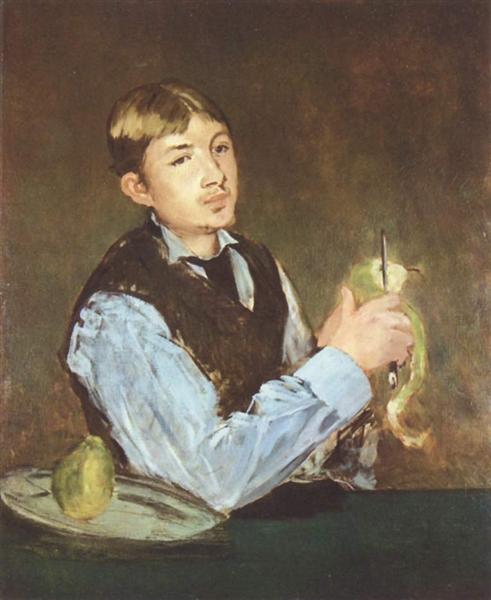 A young man peeling a pear (portrait of Leon Leenhoff) - 1868