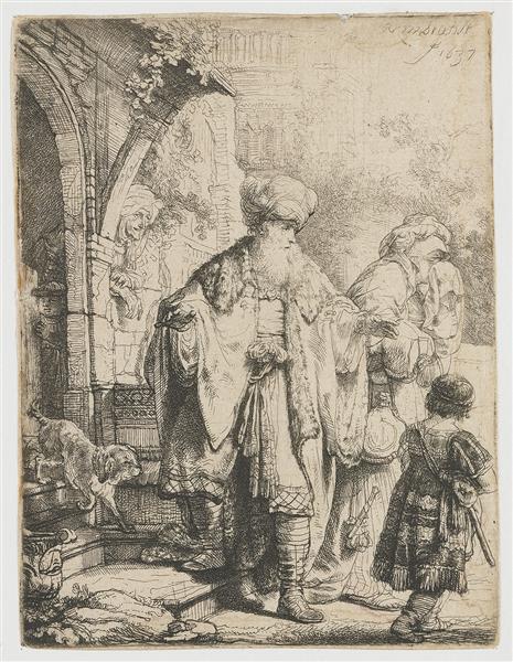 Abraham saying goodbye to agar - 1637