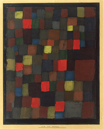 Armonía De Colores Abstractos En Cuadrados Con Acentos Bermellones - 1924