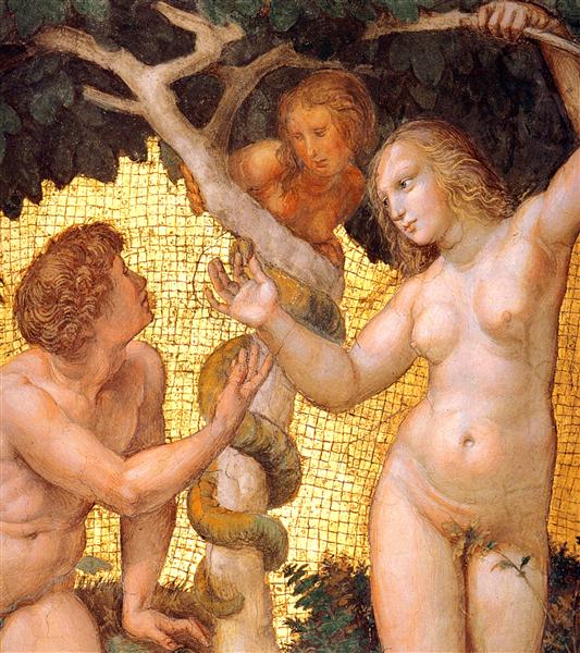 Adam et Eve - Extrait de la "Stanza Della Segnatura" (Détail) - 1511