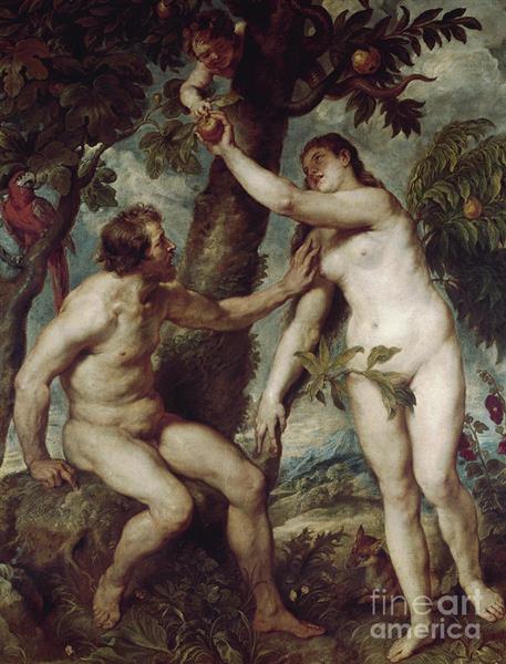 Adam and Eve in earthly paradise