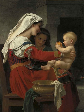 Maternal admiration - bathroom - 1869