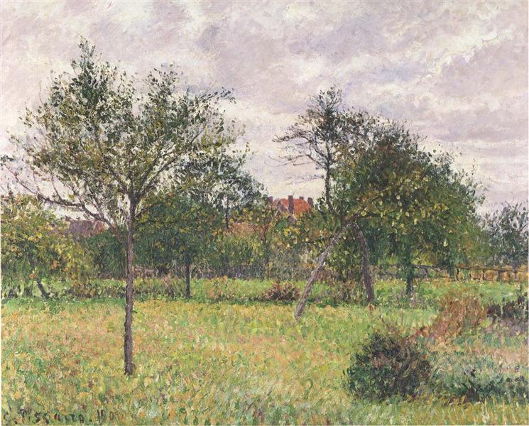 Afternoon in grey weather at Eragny - 1900