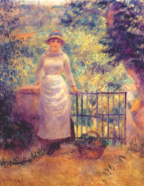 Aligner à la porte (fille dans le jardin) - 1884