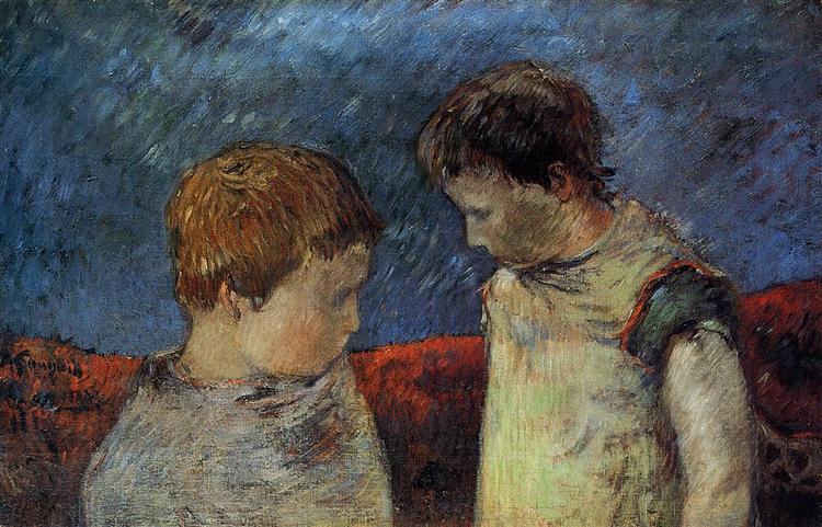 Aline Gauguin and one of her brothers - 1883