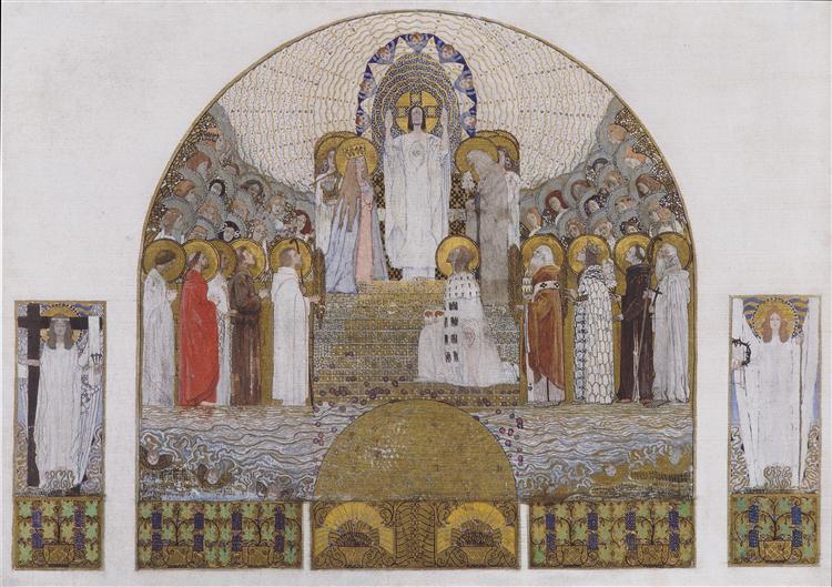 Iglesia Am Steinhof - Diseño De Mosaico Para El Altar Mayor - 1905