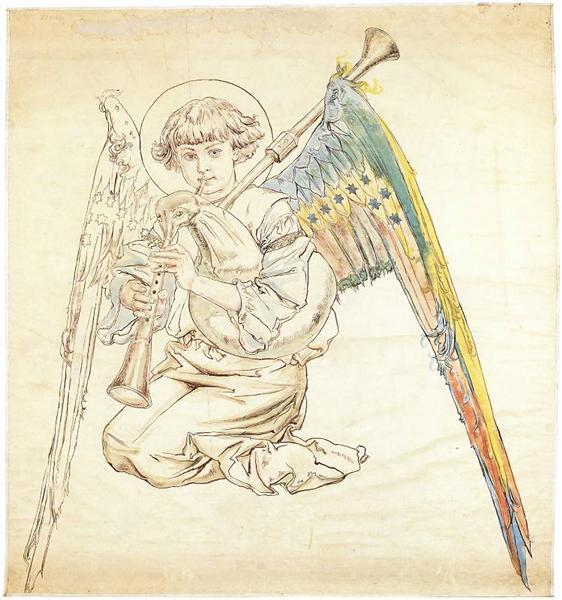 Angel with flutes