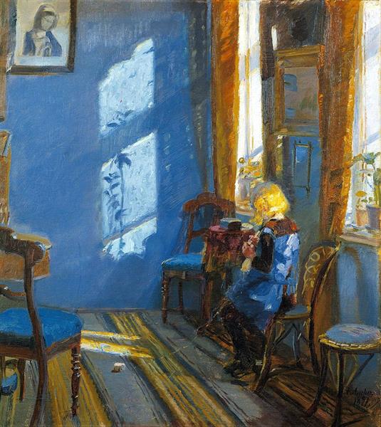 Zonlicht in de blauwe kamer - 1891