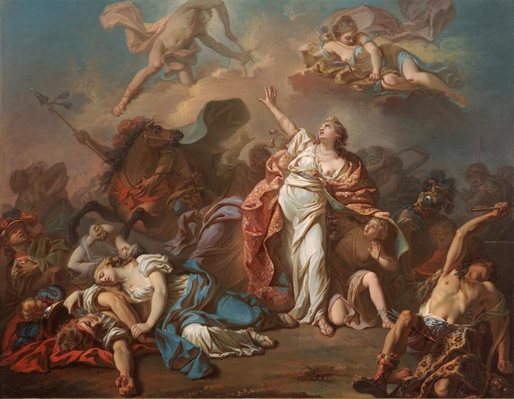 Diana ve Apollo okları ile geçiyor Niobe'nin çocukları - 1772