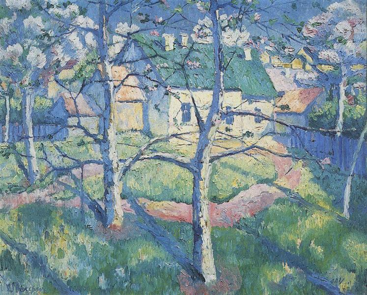 Alberi di mele in fiore