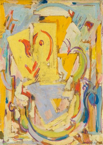 Arabesco brush or cubist composition - 1952