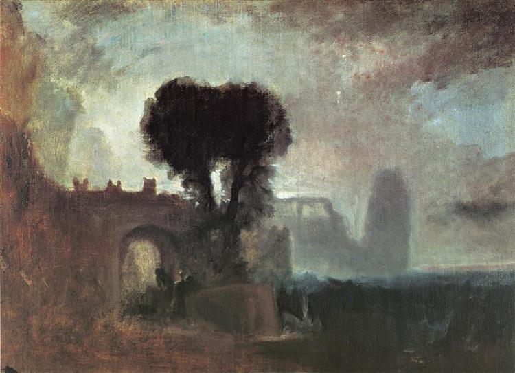 Arco con alberi accanto al mare - 1828