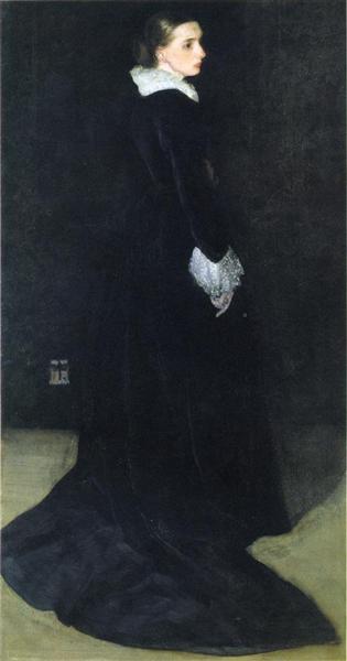 Zwart arrangement - n ° 2 portret van mevrouw Louis Huth - 1873