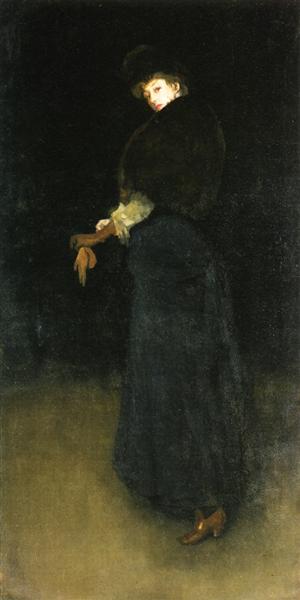 Schwarze Arrangement Die Dame des gelben Borceguí - 1883