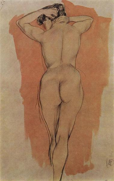 Modèle d'artiste par derrière - 1906