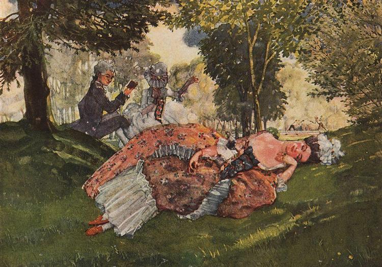 Femme Jeune Endormie Sur L'Herbe - 1913 