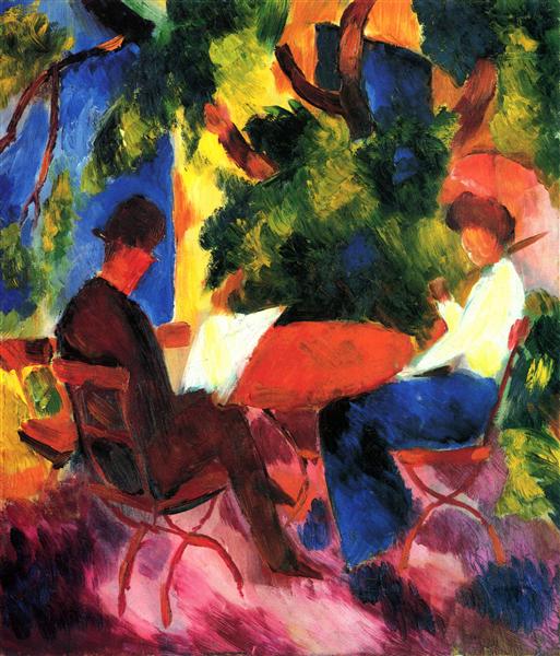 À la table du jardin - 1914