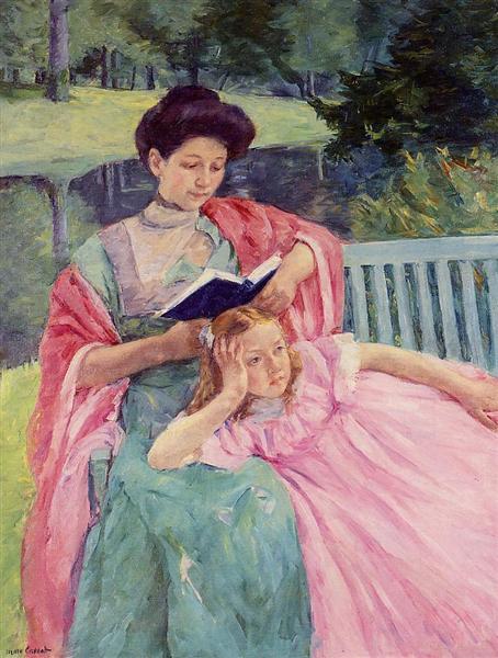 Auguste reading his daughter - 1910