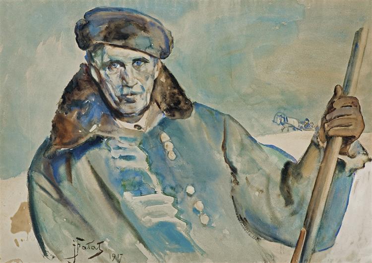 Self -portrait with winter coat