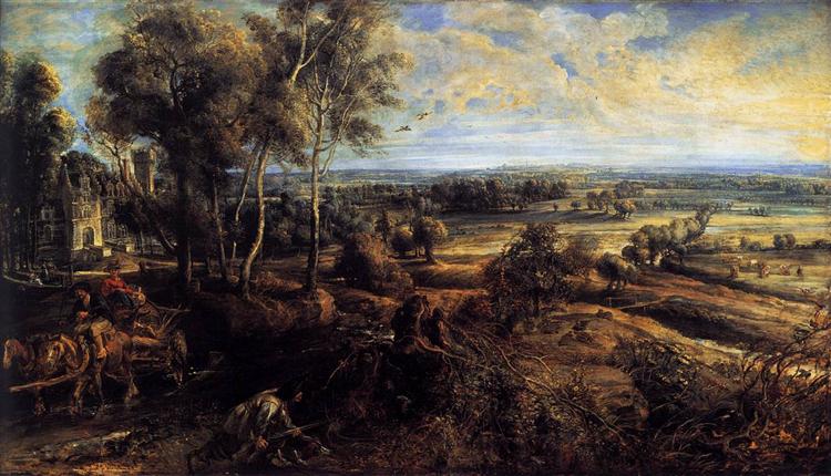 Paysage automnal avec vues de Het Steen - 1635