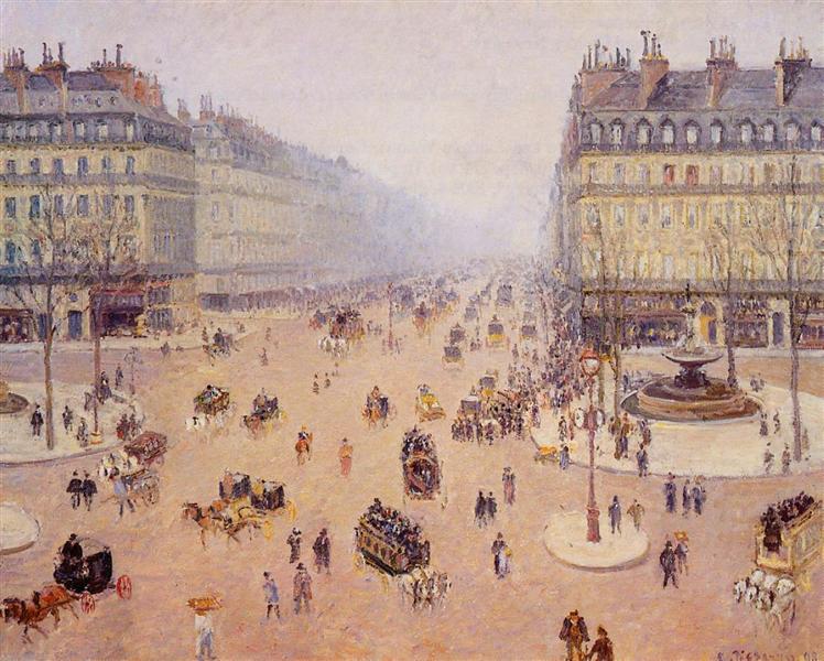 Avenue De L'Opéra - Place Du Thrétre Français Temps Brumeux - 1898