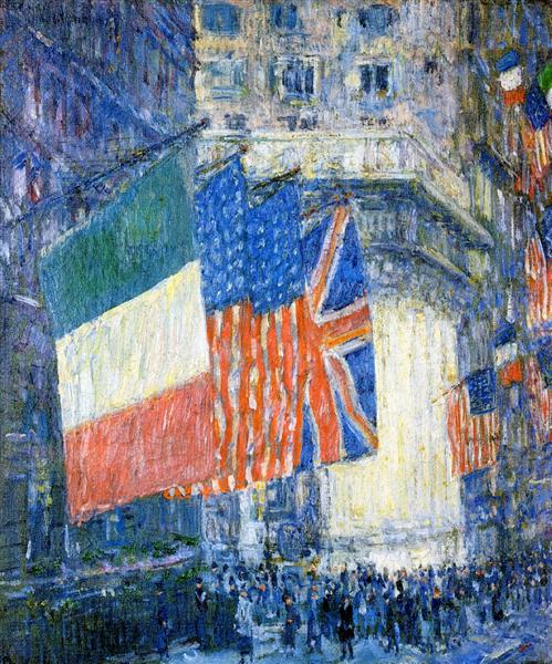 Avenue of the Allies (also known as Flags at the Waldorf) - 1917