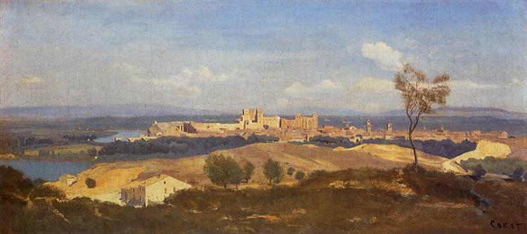 Aviñón seen from Villenueve Les Avignon - 1836