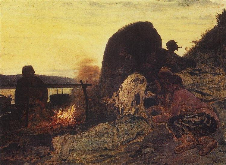 Chiatta Carriers in the Fire - 1872