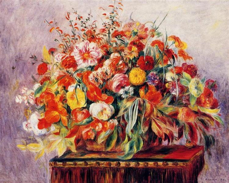 Basket of Flowers - 1890 