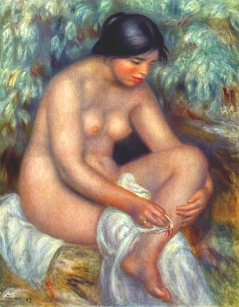 Bather Cleaning a Wound - 1909