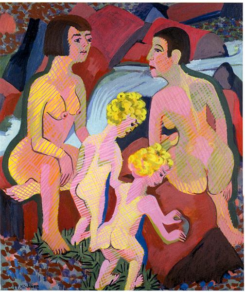 Bañando A Mujeres Y Niños - 1932