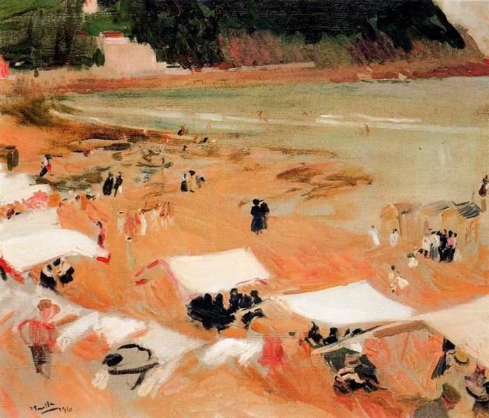 Playa De Zarauz - 1910