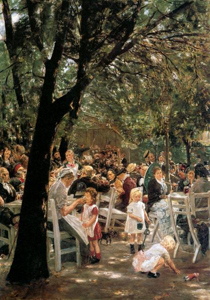 Beer garden in Munich - 1884