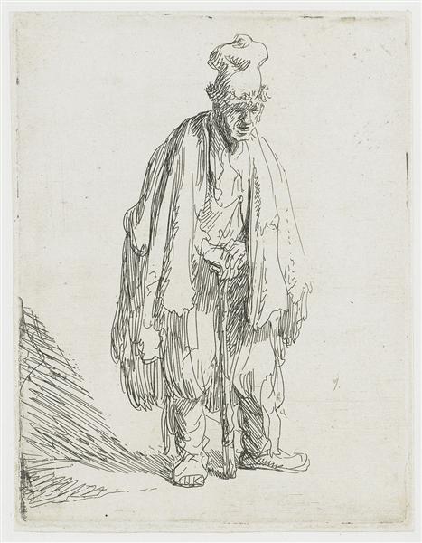 Mendigo avec bonnet debout - 1629