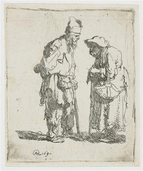 Mendigo e Mendiga Conversing - 1630