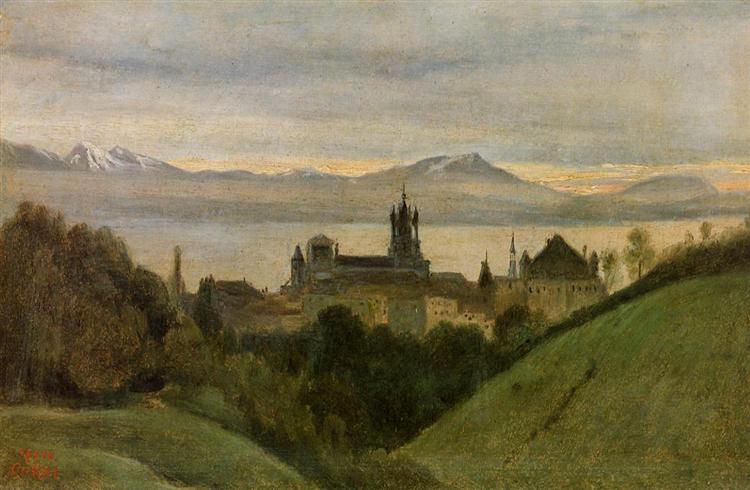 Nemi - La riva del lago - 1845