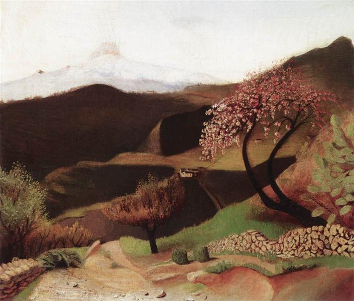 Almendros in flower (landscape in Italy) - 1902