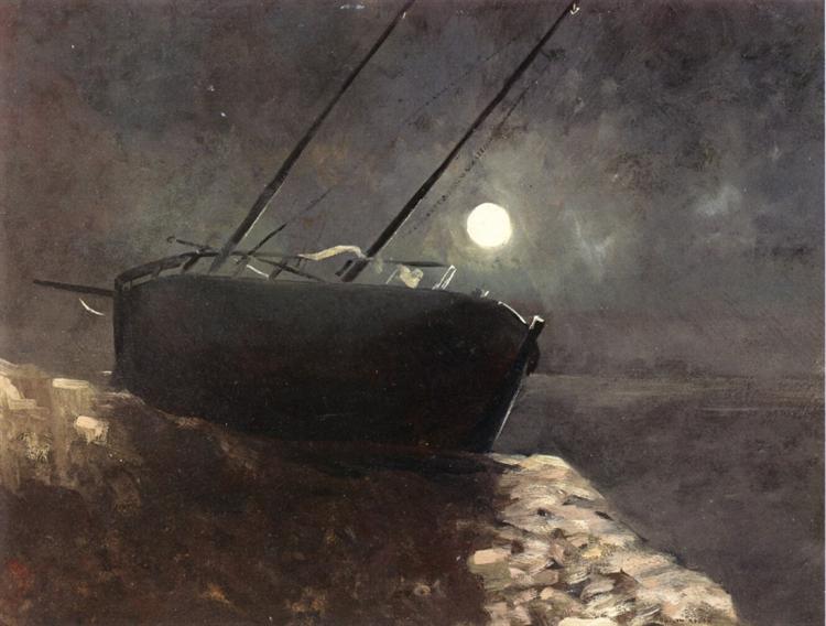 Boat in the moonlight