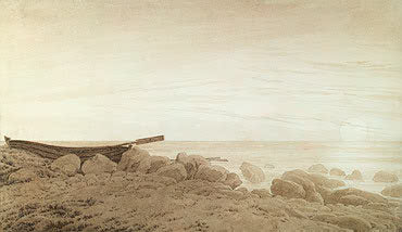 Barco En La Orilla. Salida De La Luna - 1839