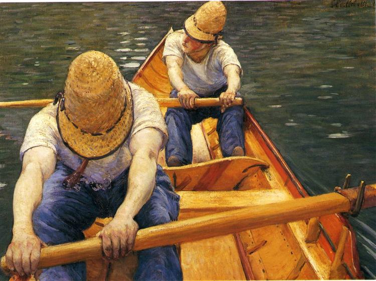 Navigators paddling in the Yerres - 1877