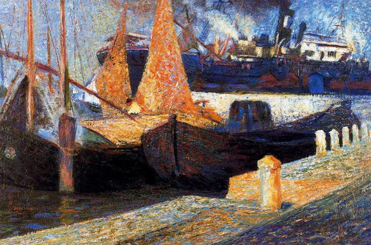 Barcos A La Luz Del Sol - 1907