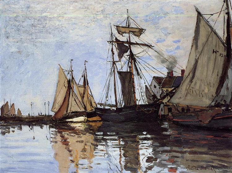 Navios no porto de Honfleur - 1866