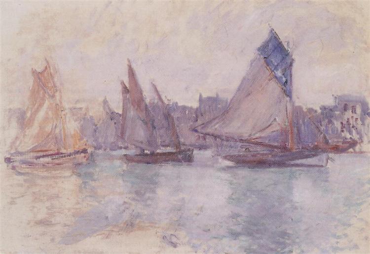 Ships in the port of Le Havre - 1883