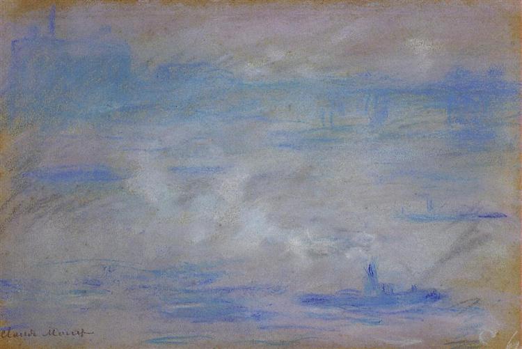 Boats in Thames - Effet de brouillard - 1901