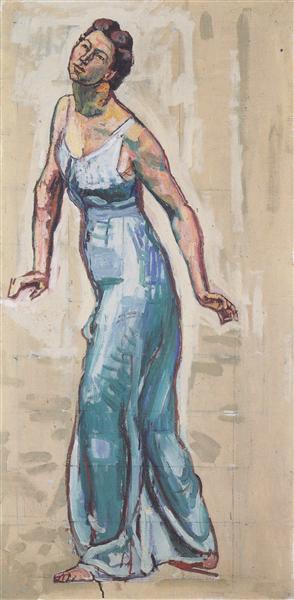 Grenzfraufigur in Gwand Azul - 1915