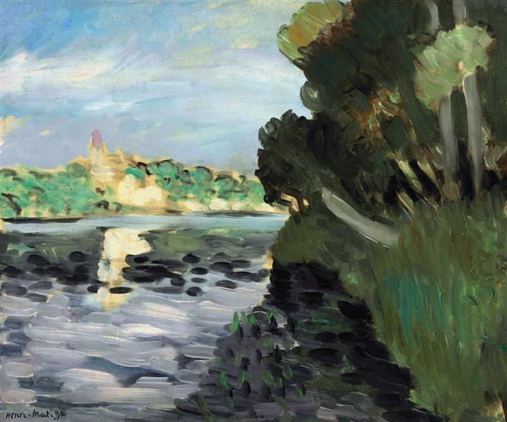 Rives de la Seine à Vétheuil 1920 