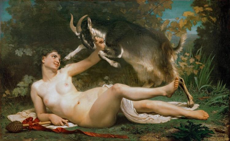 Bacante playing with a goat - 1862