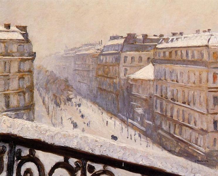 Haussmann Boulevard i sneen - 1881