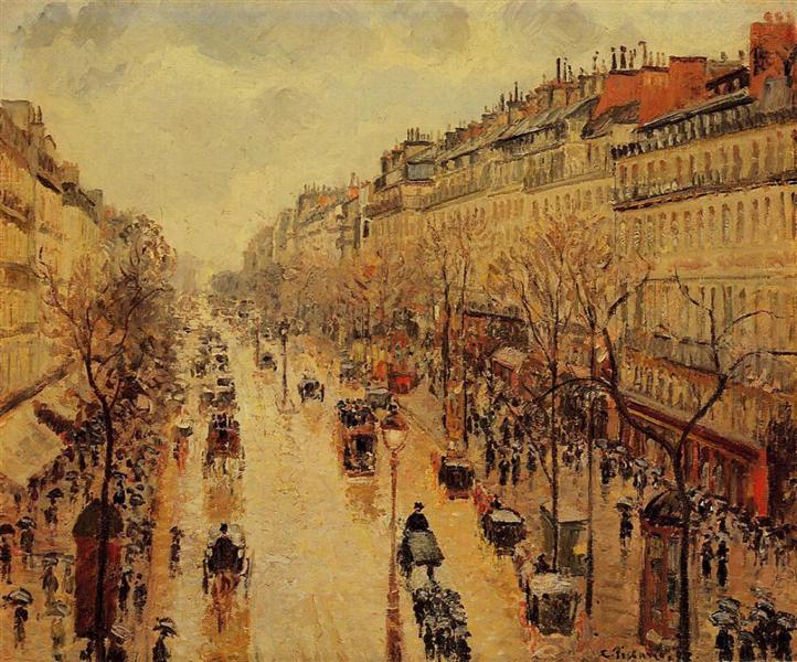 Tarde no Boulevard Montmartre - Na Chuva - 1897